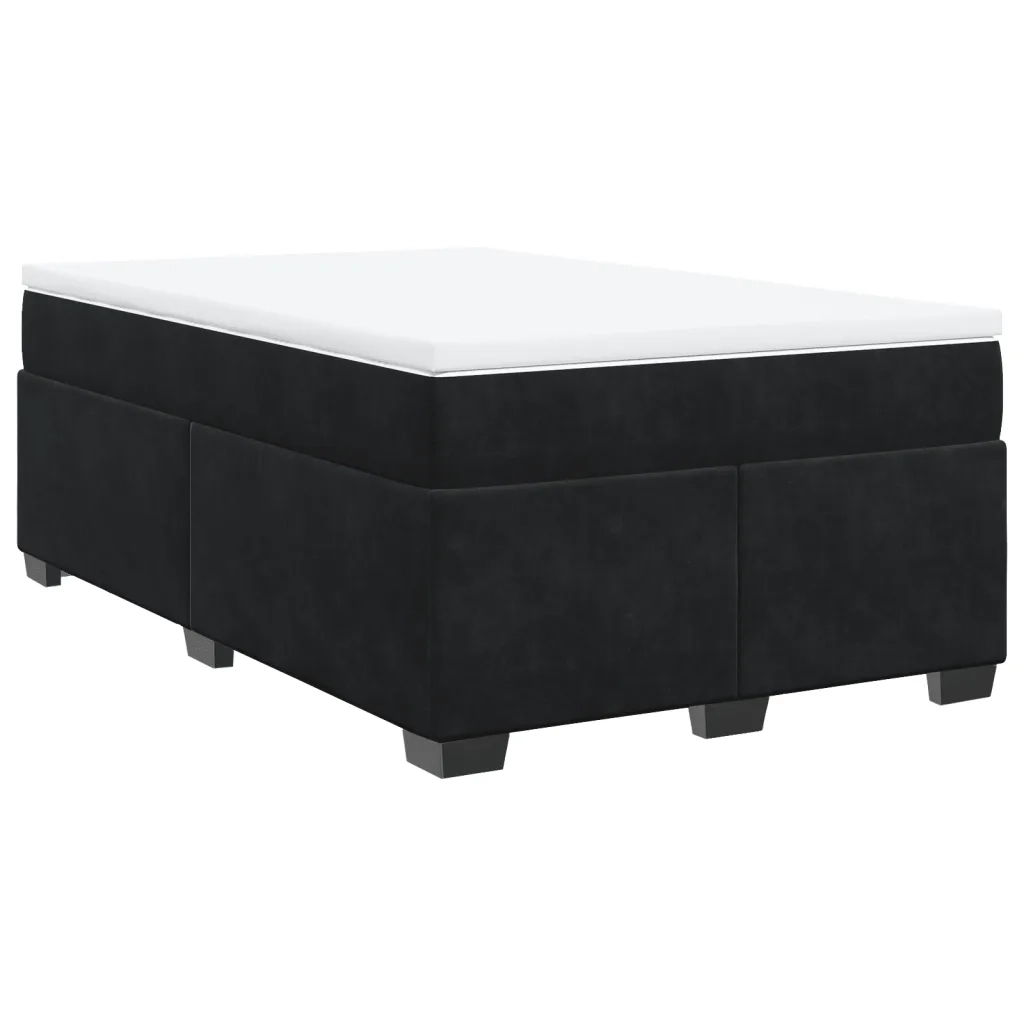 Giroletto a Molle con Materasso Nero 120x190 cm in Velluto