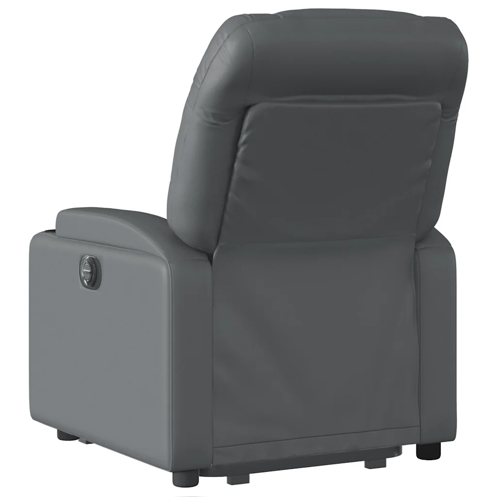 Poltrona Alzapersona Reclinabile Grigio in Similpelle 3204675