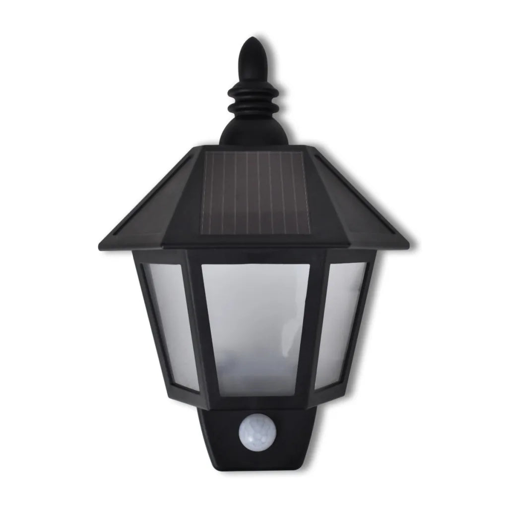 Applique solare da esterno con sensore di movimento 20 x 9,5 x 27,5 cm design moderno lampada da giardino in ABS nero 02_0045851