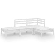Set Divani da Giardino 4 pz | Set Salotto da Giardino Bianco in Legno Massello di Pino