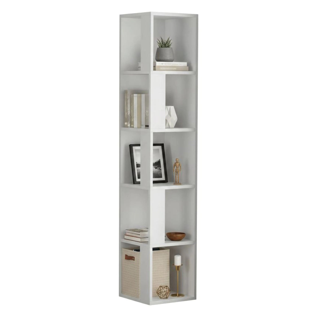 Biblioteca Herman, Libreria 4 Ripiani, 34x34x161h cm Bianco