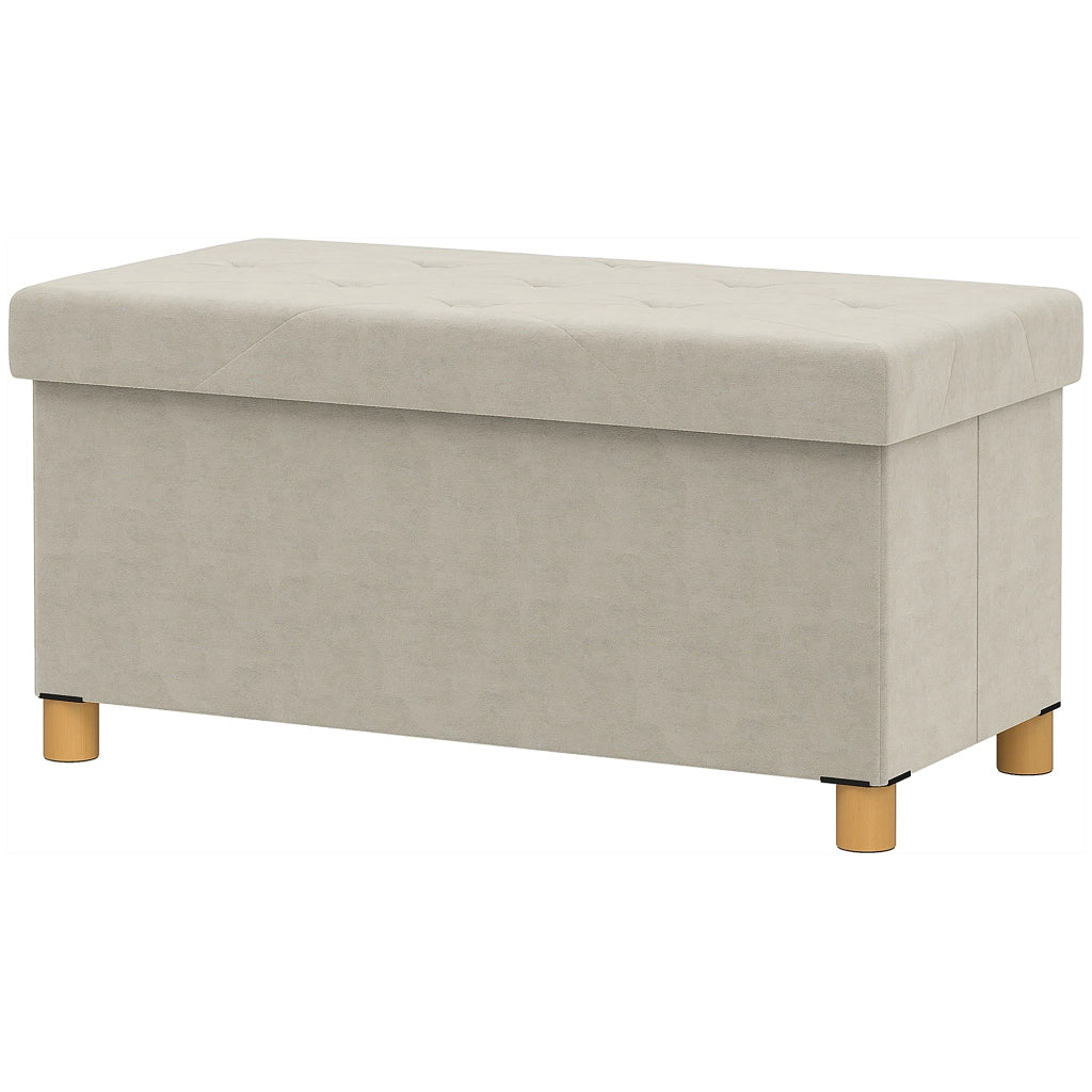 Panca Contenitore Pieghevole ¨C zephmum ¨C Crema 76x38x38cm