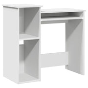 Scrivania | Tavolo da Ufficio con Mensole Bianca 84x40x78 cm in Legno Multistrato