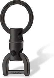 Sostegno chiavi con anello D organizzatore girevole in titanio PVD Nero - Unico modello - KM13