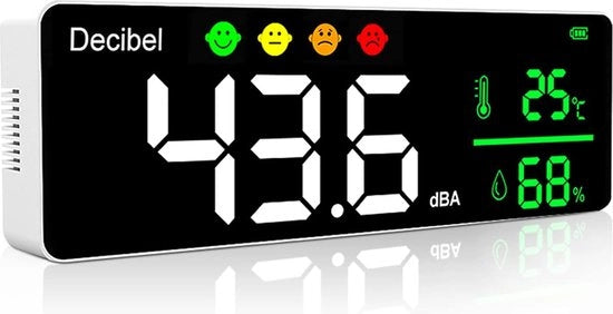 Decibelmeter Digitale misuratore del livello del suono - Preciso - Portata tra 30db e 130db - Misuratore del livello del suono - Display a LED - Misurazione professionale del suono 

Modello: DM-130
Codice prodotto: 12345