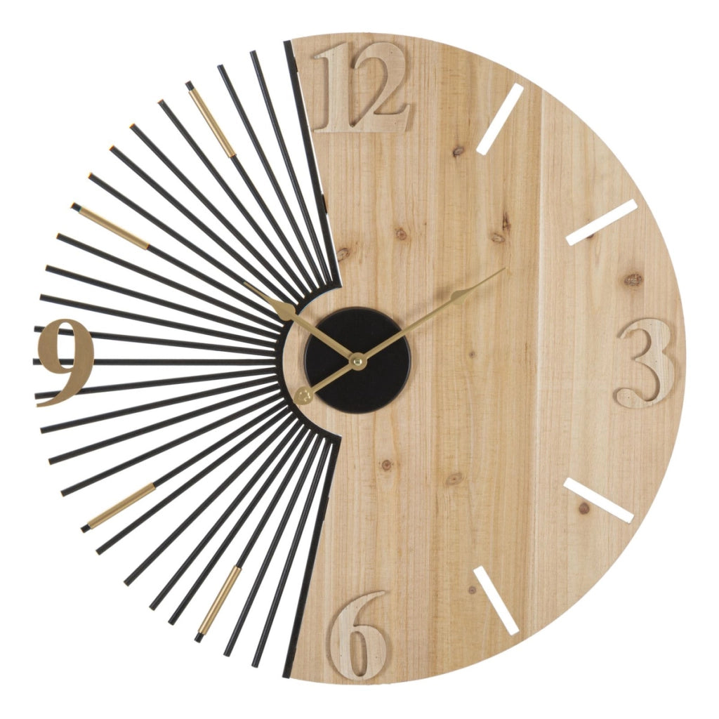 Orologio da parete Wordy in ferro e legno multicolor