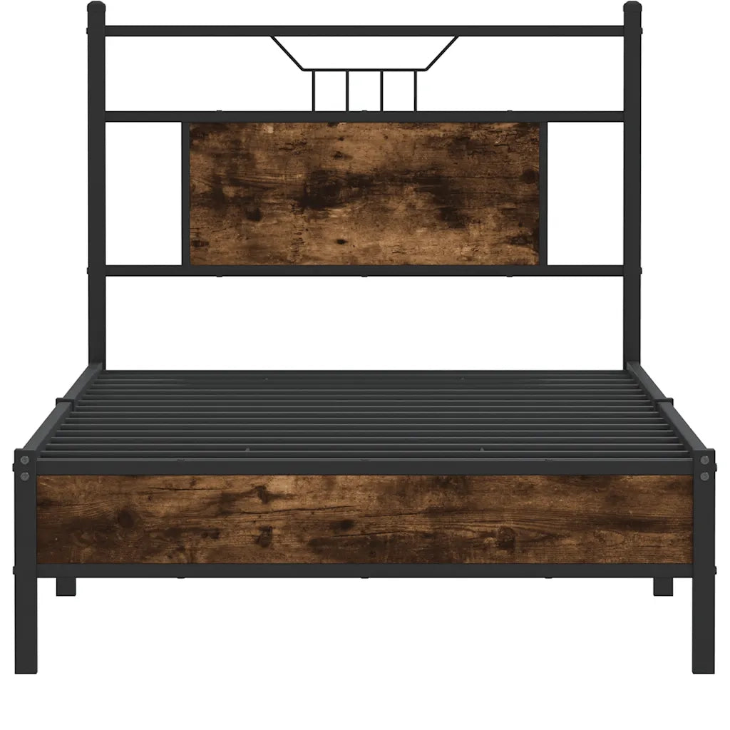 vidaXL Giroletto senza Materasso Rovere Fumo 80x200 cm in Truciolato