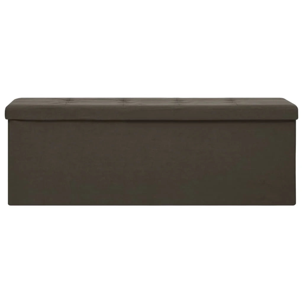 Panca contenitore pieghevole 110 x 38 x 38 cm marrone scuro lino sintetico 02_0010897