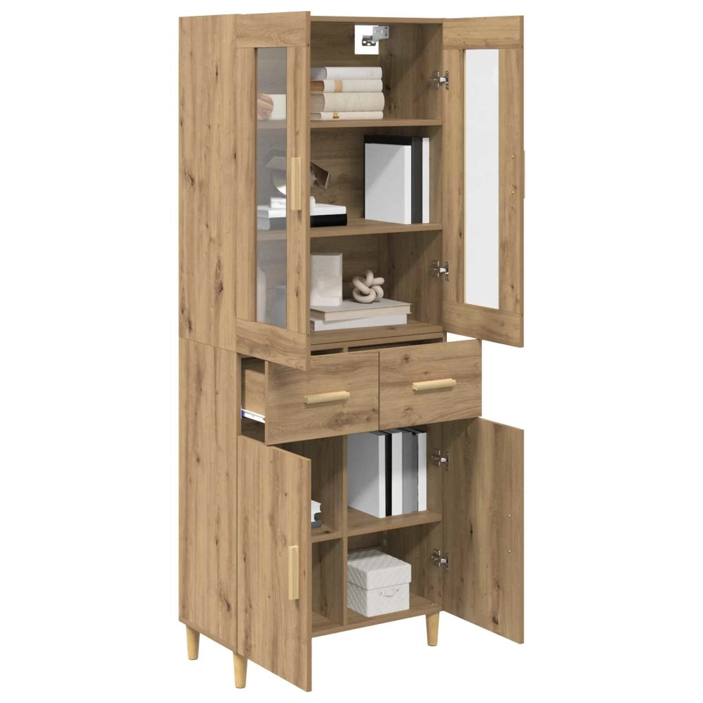 Credenza con Cassetto-Buffet-Armadio da cucina Rovere artigianale 69,5 x 34 x 180 cm 775658