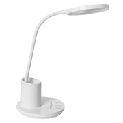 Lampada da scrivania per ufficio bianca illuminazione da tavolo per lettura e computer braccio regolabile dimmer continuo a scorrimento