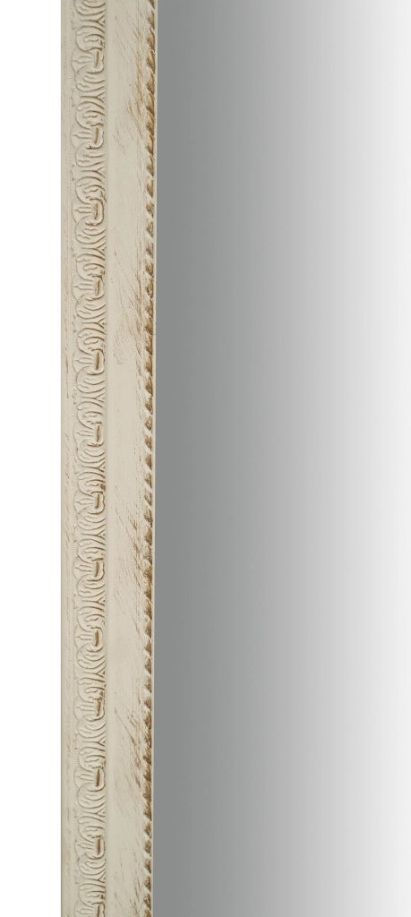 Biscottini Specchio Specchiera da parete e appendere verticale/orizzontale L50xPR4xH140 cm finitura bianco anticato