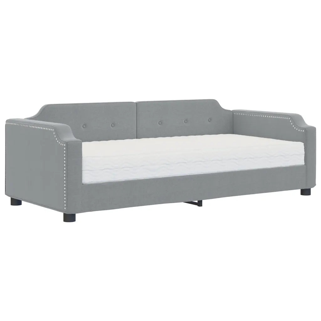 Divano letto | Sof¨¤ letto | Letto singolo con Materasso Grigio Chiaro 90x190 cm in Tessuto