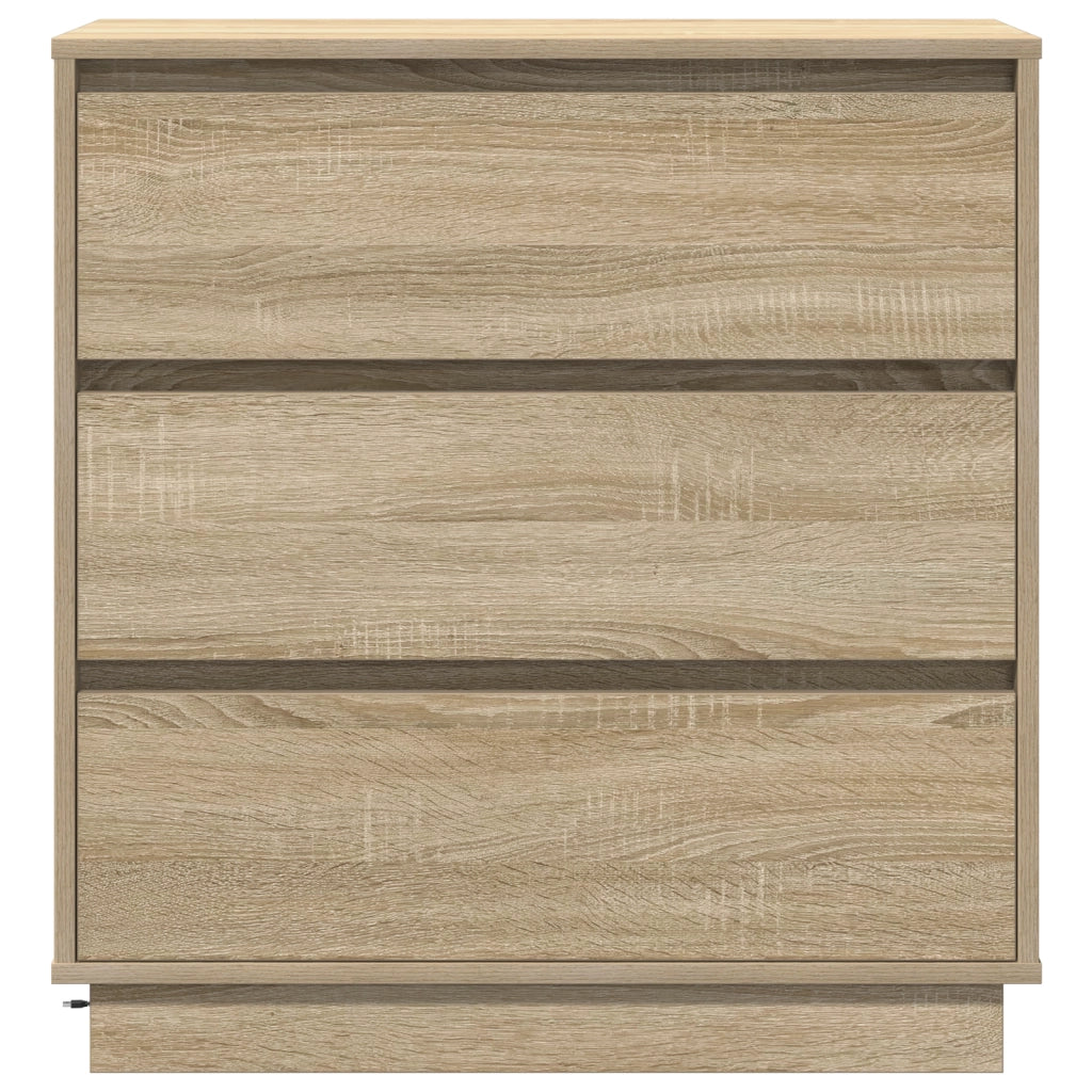 Comodino con LED Rovere Sonoma 71x34,5x75 cm Legno Ingegnerizzato