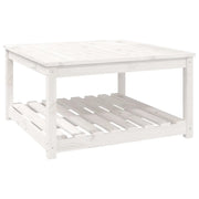 Tavolo da Giardino | Tavolino da esterno Bianco 82,5x82,5x45cm Legno Massello di Pino
