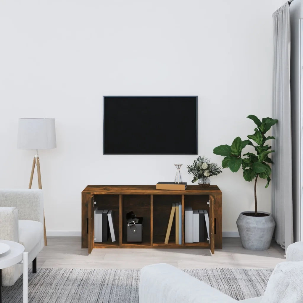 Mobile TV | Armadietto TV | Mobile Porta TV Rovere Fumo 100x35x40 cm in Legno Multistrato