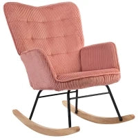 Sedia a Dondolo, Poltrona Relax, Sedia a Dondolo, Portata Fino a 120 kg, Poliestere, 98 x 71 x 101 cm, Rosa