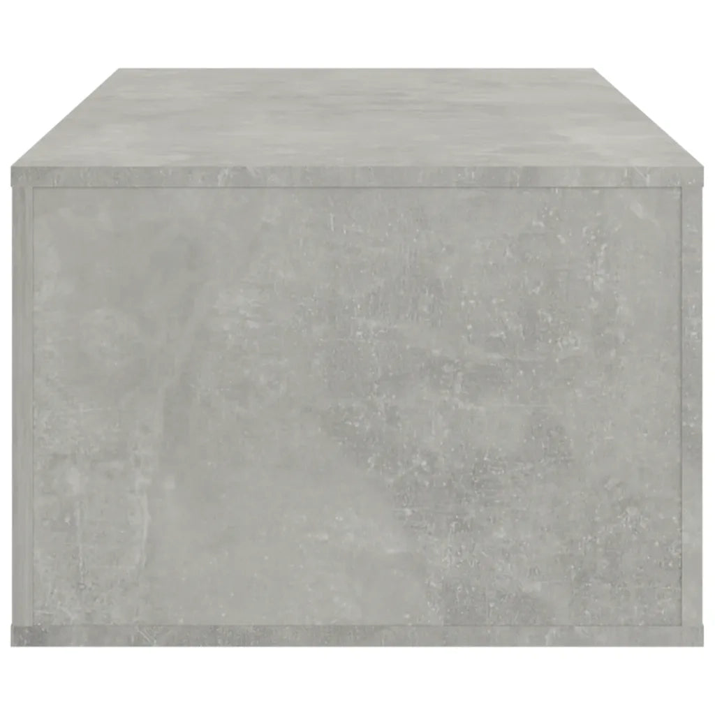 Tavolino Salotto-Tavolino da soggiorno-Tavolo Grigio Cemento 100x50,5x35cm Legno Multistrato