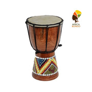 Trade Shop - Bongo In Legno Decorativo Africano Tamburo Arredamento Altezza 19 X Diametro 12 -