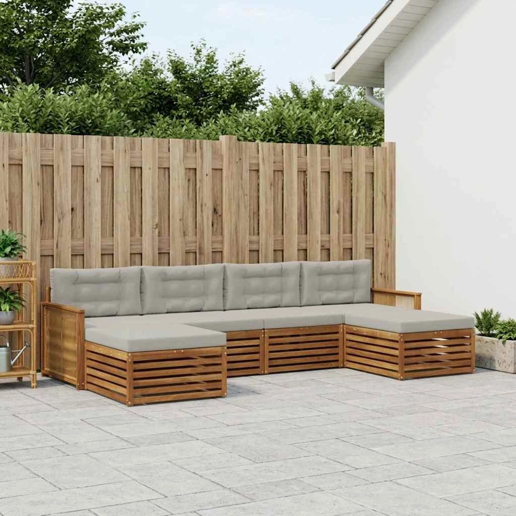 Set di divani da esterno 6 pz Legno di Acacia Massello 3383689