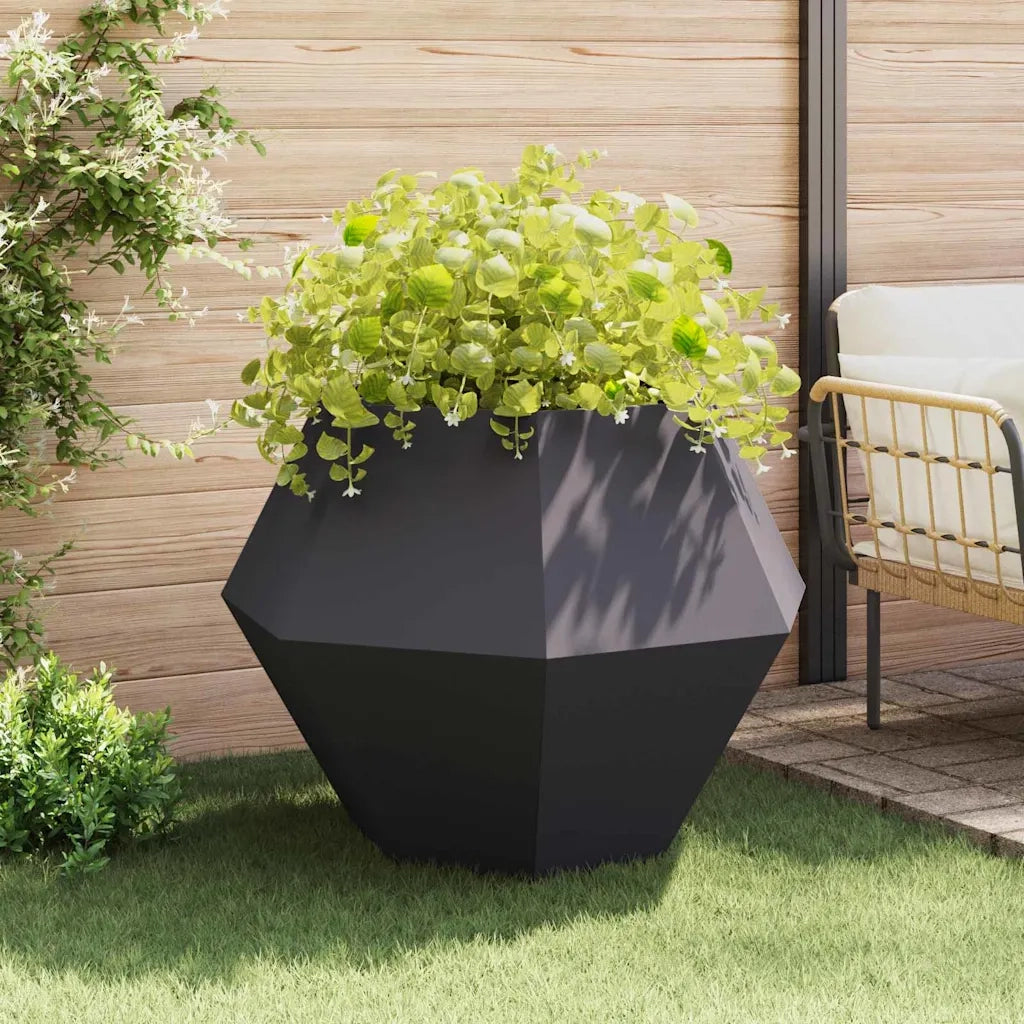 2 pz Fioriera | Cassetta per fiori | Vaso Antracite 100 x 100 x 80 cm Acciaio