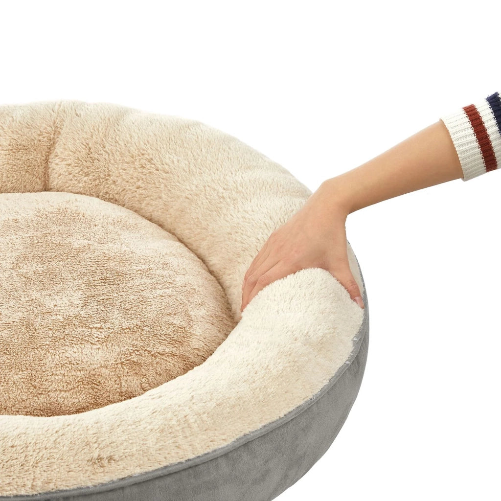 Cesta rotonda per cani cuccia per gatti donuts diametro 60 cm grigio chiaro 12_0001211