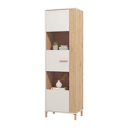 Mobile Espositore Mondaino, Vetrina 4 Ripiani, 59.5x40x192.5h cm Marrone Rovere Nodi