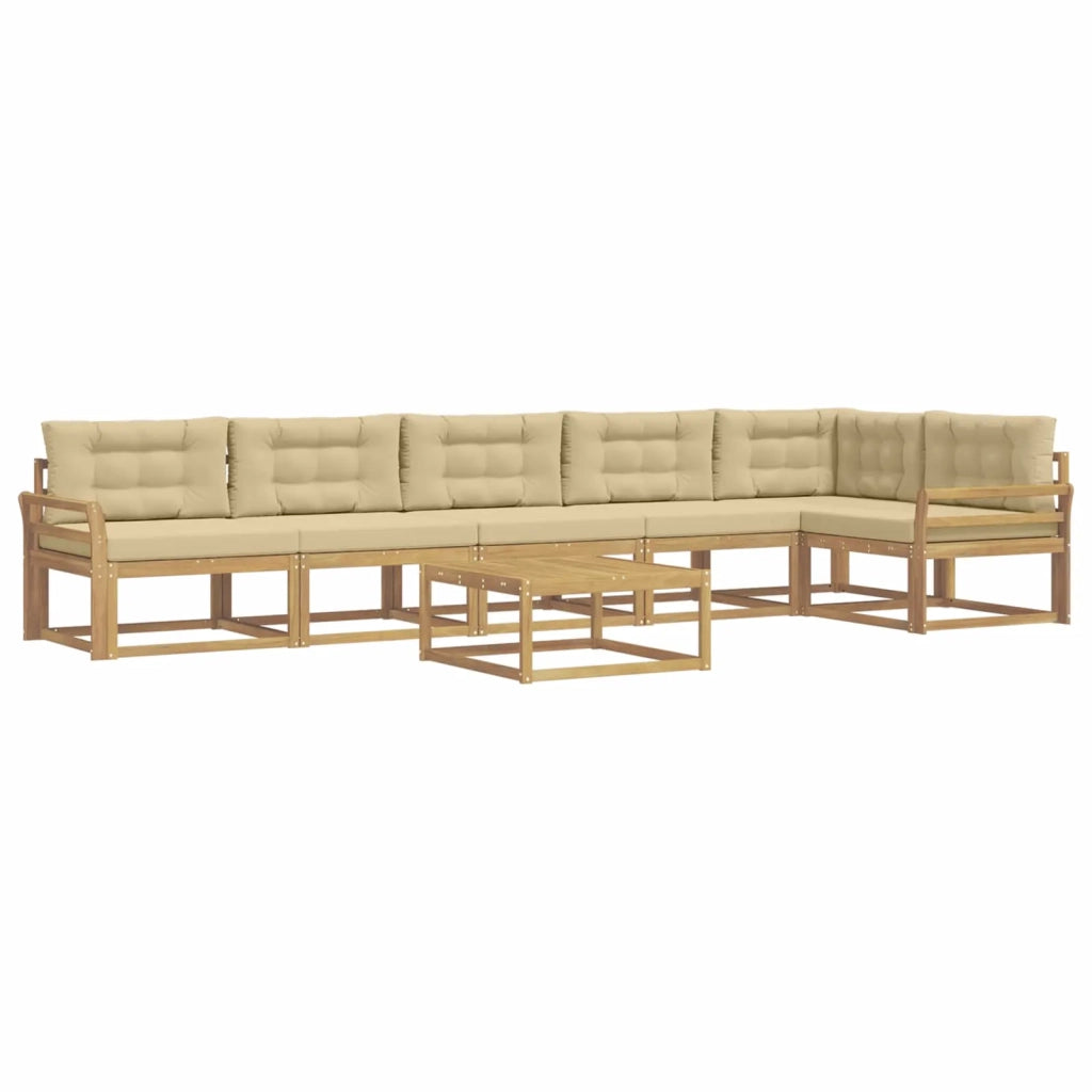 Set di divani da esterno 7 pcs Bianco e Beige 79 x 79 x 37 cm