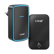 Campanello senza Fili per Casa con Suoneria alla Presa Portata 150m e LED Nero LinQ