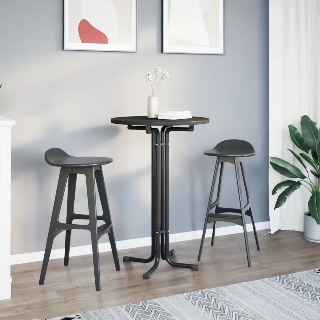 Tavolo da Pranzo Nero Ã˜70x110 cm Legno Multistrato e Acciaio