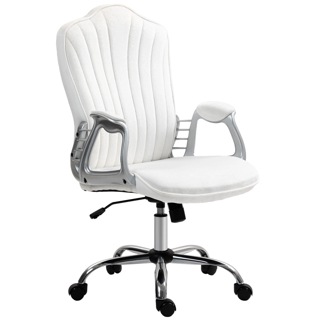 Sedia da ufficio girevole con braccioli ¨C zephmum ¨C regolabile in altezza, schienale reclinabile, bianco