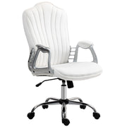 Sedia da ufficio girevole con braccioli ¨C zephmum ¨C regolabile in altezza, schienale reclinabile, bianco