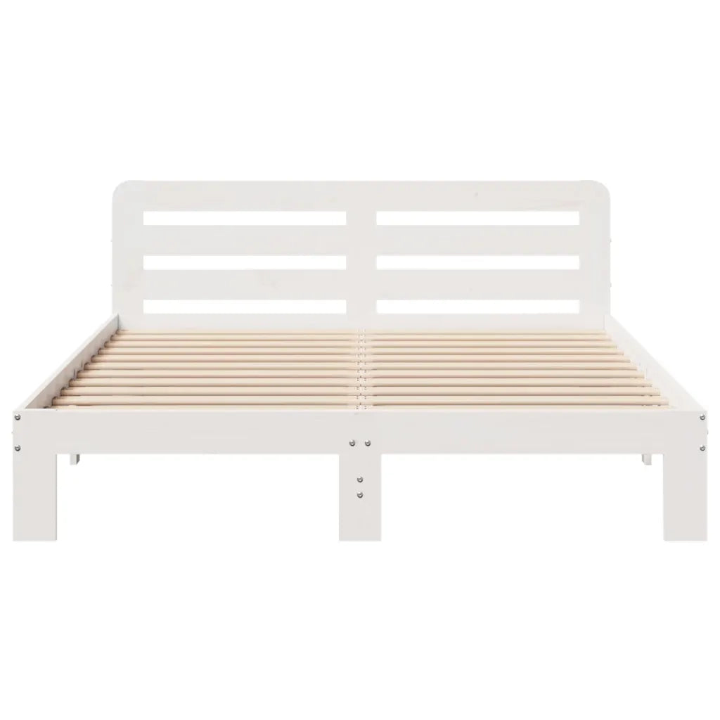 Letto senza Materasso Bianco 120x190 cm Legno Massello di Pino 855571