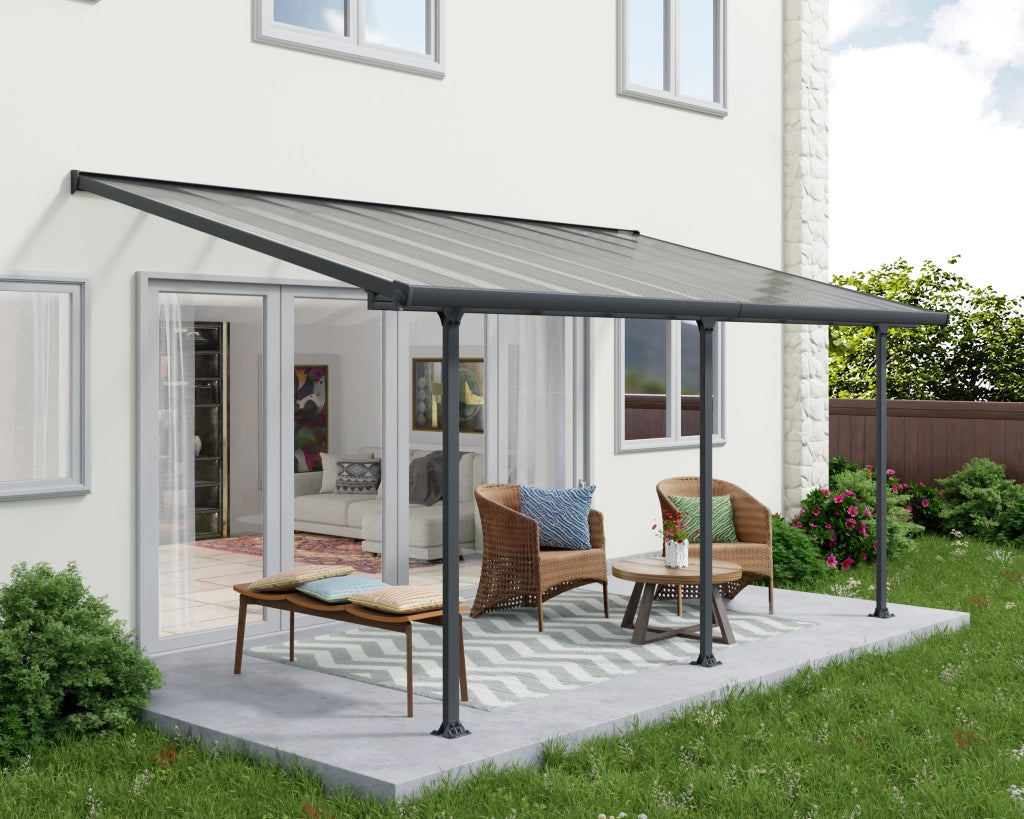 Pergola Addossata in Alluminio Feria 3X5.5 m  Grigio