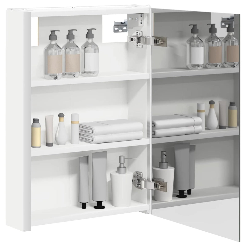 Mobiletto per specchio da bagno Bianco 43 x 11,5 x 60,5 cm 889223