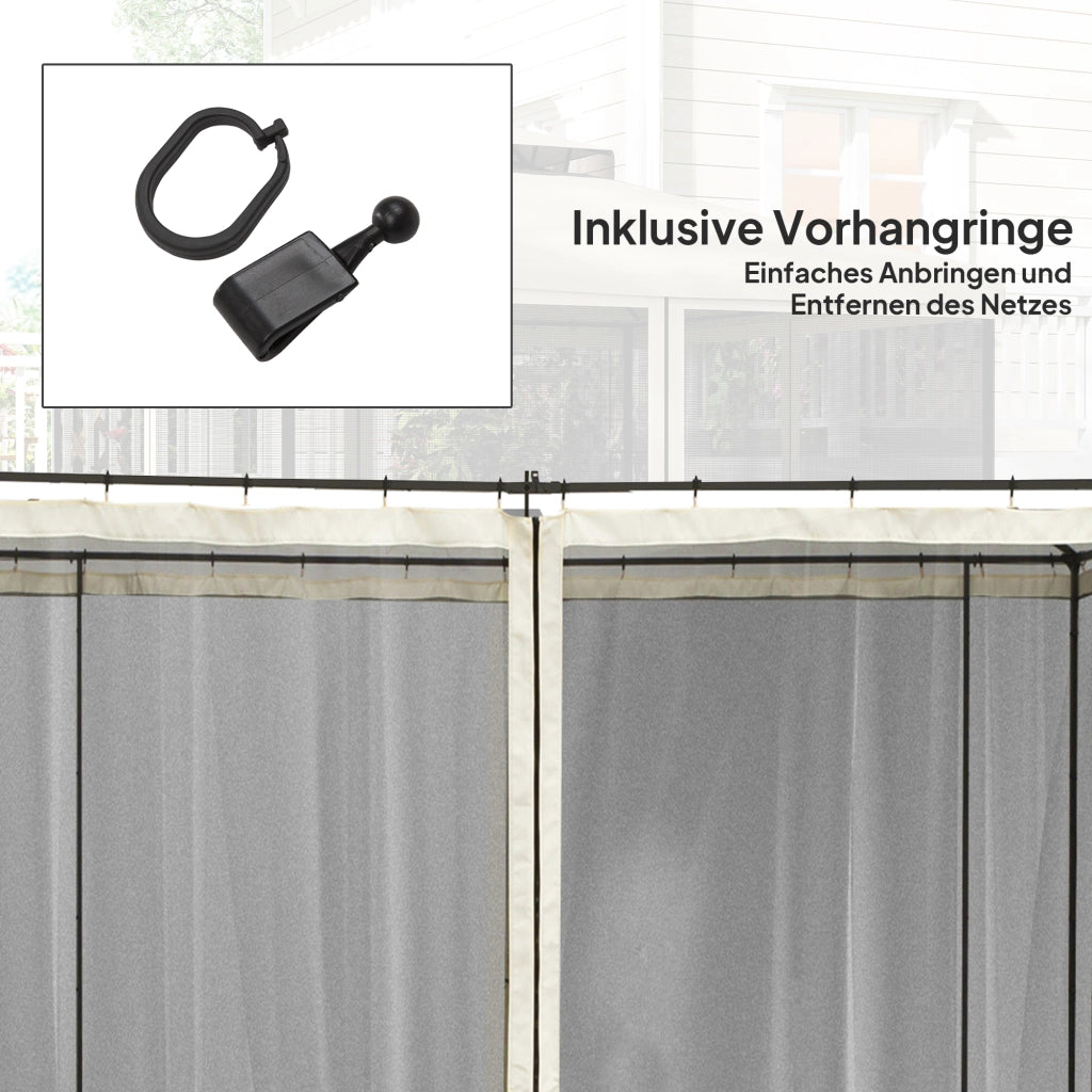 Zanzariera per Gazebo 3x3 4 Pareti con Cerniera ¨C zephmum ¨C Nero