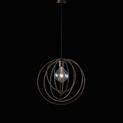 Lampadario a sospensione moderno in ferro Nero decorazione Rame una luce 42x h45 cm