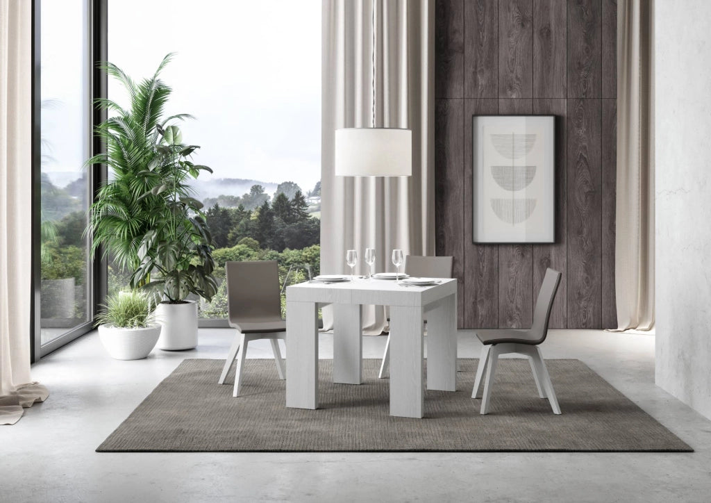 Tavolo allungabile 90x90/246 cm Roxel Premium Bianco Frassino