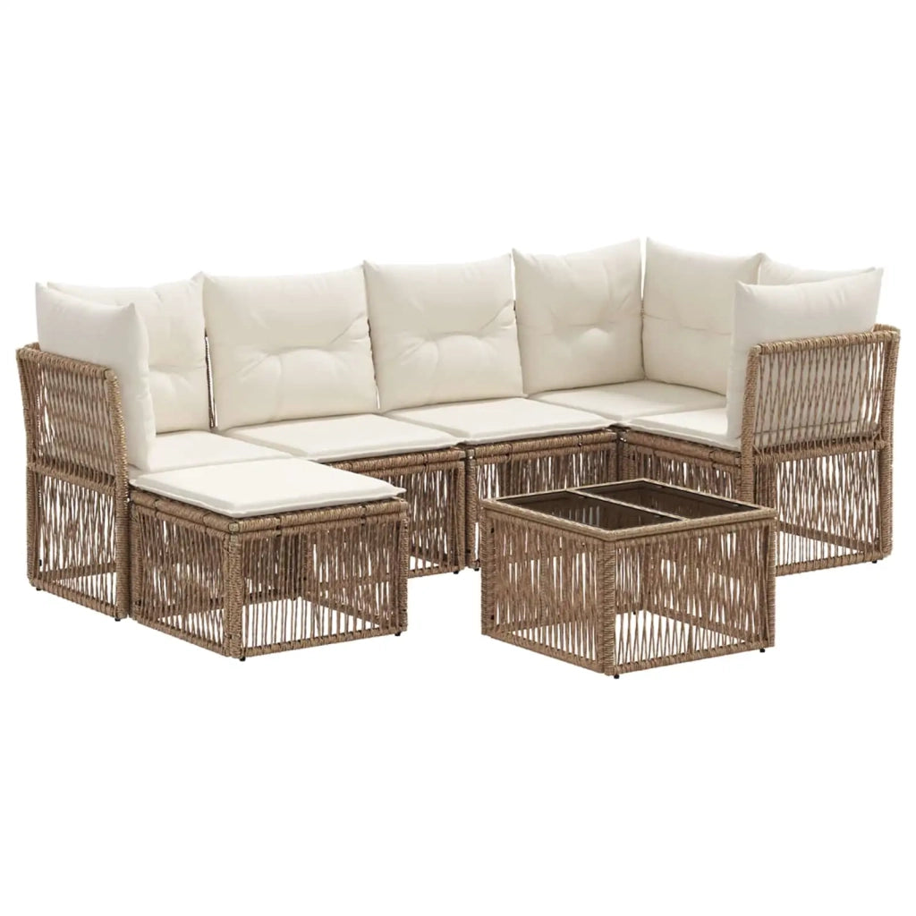 Set Divano da Giardino 7 pcs Beige polyrattan 3434295