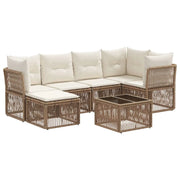 Set Divano da Giardino 7 pcs Beige polyrattan 3434295