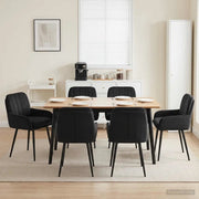 Sedie da pranzo 6 pcs Velluto (V) Nero 59 x 59,5 x 90 cm 3428252