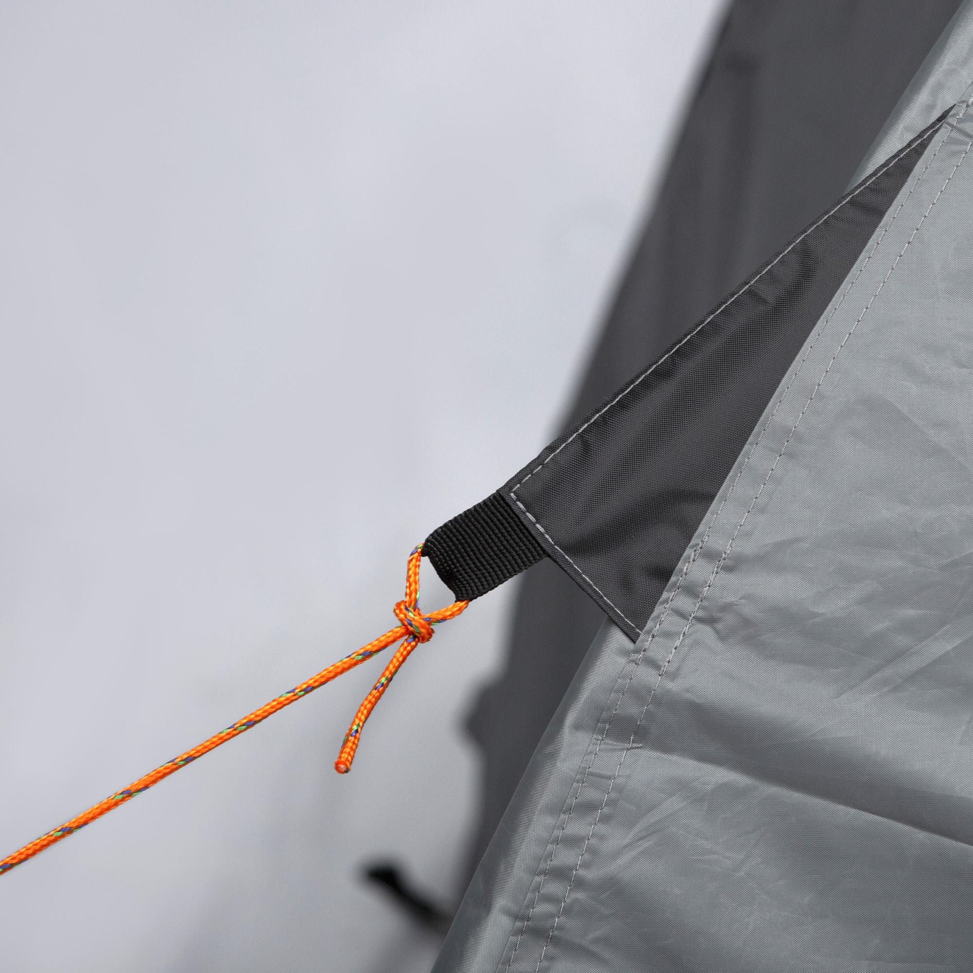 Tenda da Campeggio 4 Persone 325x183x130 cm con Vestibolo e Finestre Grigia