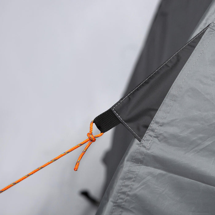 Tenda da Campeggio 4 Persone 325x183x130 cm con Vestibolo e Finestre Grigia