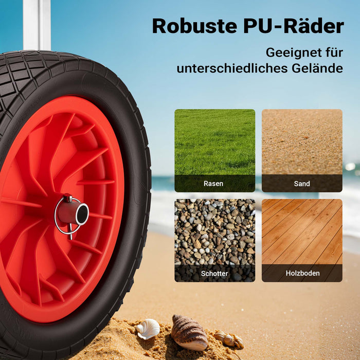 Carrello da trasporto in alluminio con ruote grandi in PU Ø 31 cm Larghezza regolabile Per kayak
