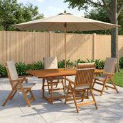 Set da pranzo da esterno con ombrellone 6 pz Bianco Crema 3438550