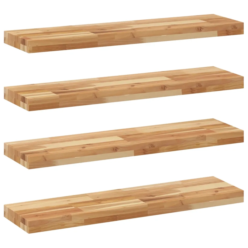 vidaXL Mensole da Parete 4 pz 80x20x4 cm Legno Acacia Rifinito a Olio