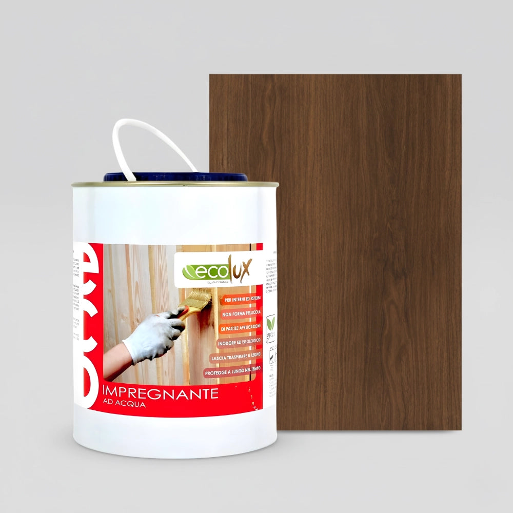 Ecolux impregnante fondo protettivo acrilico pigmentato noce bruno per legno *** formato 2.5 lt, confezione 1