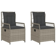 Sedie da Giardino Reclinabili 2 pz | Sedie da Esterno Grigio Chiaro Polyrattan