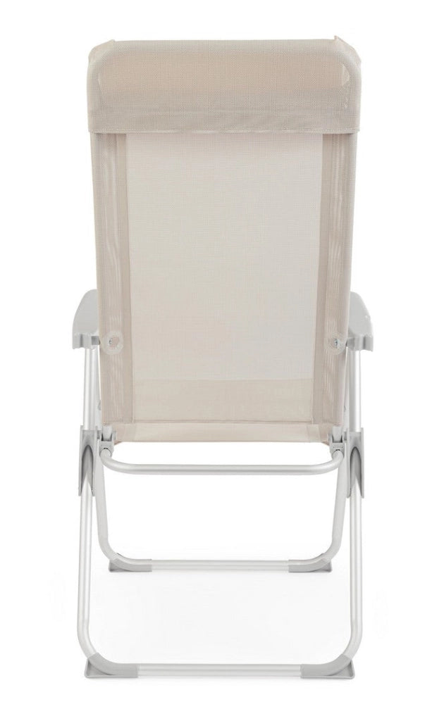 Set 4 Sedie Sdraio Pieghevole 57x65x110 cm in Alluminio Cayo Grigio Ghiaccio