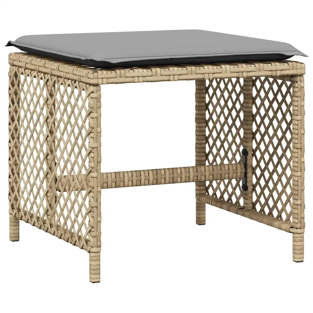 Set da Pranzo da Giardino 11 pz con Cuscini Beige in Polyrattan 3210792