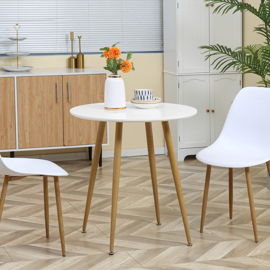 Tavolo da pranzo rotondo per 2 persone ¨C zephmum ¨C bianco, metallo, ?72x75 cm
